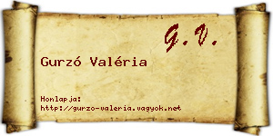 Gurzó Valéria névjegykártya